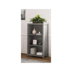 Whalen Fallbrook 3-Shelf 48"H Bookcase, Smoked Ash/Rustic Warm Gray (SPUS-FBBK-GM) 7 Whalen Fallbrook 3-Shelf 48"H Bookcase, Smoked Ash/Rustic Warm Gray (SPUS-FBBK-GM) -Popular Furniture sp122516805 s7