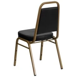 Flash Furniture HERCULES Trapezoidal Back Banquet Chairs W/Black Vinyl & Gold Frame, 4/Pack -Popular Furniture sp123069763 s7