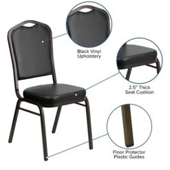 Flash Furniture HERCULES Banquet Chairs W/Black Vinyl & Gold Vein Frame, 4/Pack 12 Flash Furniture HERCULES Banquet Chairs W/Black Vinyl & Gold Vein Frame, 4/Pack -Popular Furniture sp123070296 s7