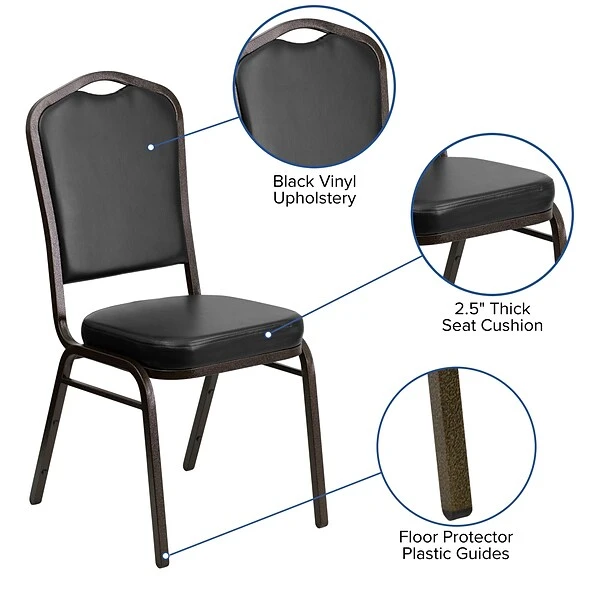 Flash Furniture HERCULES Banquet Chairs W/Black Vinyl & Gold Vein Frame, 4/Pack 5 Flash Furniture HERCULES Banquet Chairs W/Black Vinyl & Gold Vein Frame, 4/Pack - Image 5