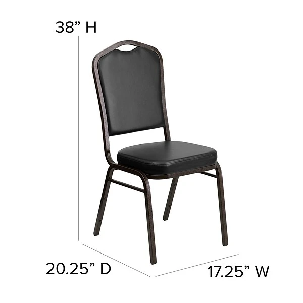 Flash Furniture HERCULES Banquet Chairs W/Black Vinyl & Gold Vein Frame, 4/Pack 6 Flash Furniture HERCULES Banquet Chairs W/Black Vinyl & Gold Vein Frame, 4/Pack - Image 6