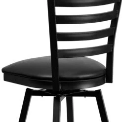 Flash Furniture Traditional Vinyl Restaurant Swivel Barstool With Back, Black (XU6F8BLDSWVBKV) -Popular Furniture sp123071193 s7