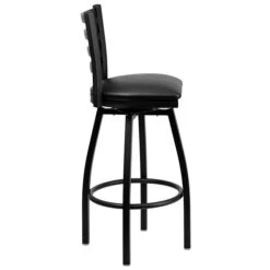 Flash Furniture Traditional Vinyl Restaurant Swivel Barstool With Back, Black (XU6F8BLDSWVBKV) -Popular Furniture sp123071194 s7