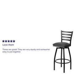 Flash Furniture Traditional Vinyl Restaurant Swivel Barstool With Back, Black, 2-Pieces (2XU6F8BLDSWVBKV) -Popular Furniture sp123071213 s7