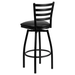 Flash Furniture Traditional Vinyl Restaurant Swivel Barstool With Back, Black, 2-Pieces (2XU6F8BLDSWVBKV) -Popular Furniture sp123071215 s7