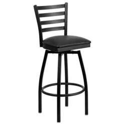 Flash Furniture Traditional Vinyl Restaurant Swivel Barstool With Back, Black, 2-Pieces (2XU6F8BLDSWVBKV) -Popular Furniture sp123071243 s7