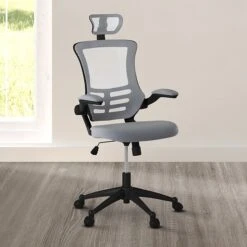 Techni Mobili Executive High Back Mesh Chair, Silver/Grey -Popular Furniture sp123074738 s7