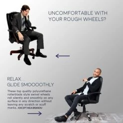 Lifelong Wheels Rollerblade Style Office Chair Casters Replacement Chair Wheels, Black/Gray (BL2375) 9 Lifelong Wheels Rollerblade Style Office Chair Casters Replacement Chair Wheels, Black/Gray (BL2375) -Popular Furniture sp123226806 s7