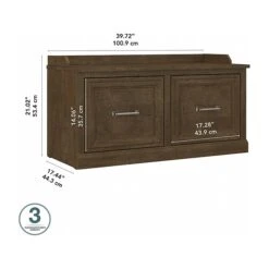 Kathy Ireland® Home By Bush Furniture Woodland Shoe Storage Bench With Doors, 40", Ash Brown (WDS140ABR-03) 10 Kathy Ireland® Home By Bush Furniture Woodland Shoe Storage Bench With Doors, 40", Ash Brown (WDS140ABR-03) -Popular Furniture sp123622224 s7
