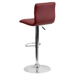 Flash Furniture 16" X 19" Vinyl Adjustable Height Bar Stool W/Chrome Base, Burgundy -Popular Furniture sp123774869 s7