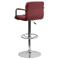 Flash Furniture 20" X 18" Vinyl Adjustable Height Bar Stool, Burgundy -Popular Furniture sp123774896 s7