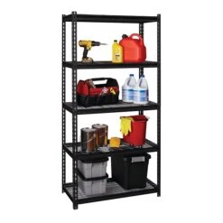 Iron Horse 2300 Lb. Wire Rivet Series 5-Shelf Metal/Wire Deck Shelving Unit, 36"W, Black (22130) -Popular Furniture sp123885375 s7