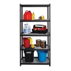 Iron Horse 2300 Lb. Wire Rivet Series 5-Shelf Metal/Wire Deck Shelving Unit, 36"W, Black (22130) -Popular Furniture sp123885406 s7