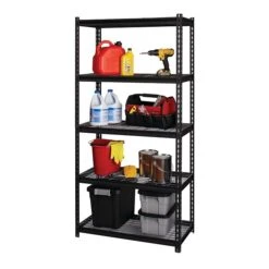Iron Horse 2300 Lb. Wire Rivet Series 5-Shelf Metal/Wire Deck Shelving Unit, 36"W, Black (22130) -Popular Furniture sp123885417 s7