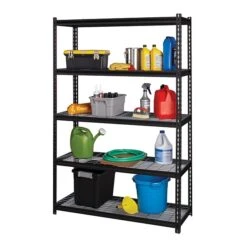 Iron Horse 2300 Lb. Wire Rivet Series 5-Shelf Metal/Wire Deck Shelving Unit, 48"W, Black (22131) 11 Iron Horse 2300 Lb. Wire Rivet Series 5-Shelf Metal/Wire Deck Shelving Unit, 48"W, Black (22131) -Popular Furniture sp123885427 s7