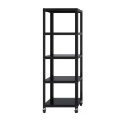 Popular Furniture 25 Space Solutions Ready-to-assemble 72-inch High Mobile 5-Shelf Bookcase, Black