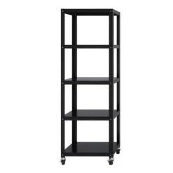 Space Solutions Ready-to-assemble 72-inch High Mobile 5-Shelf Bookcase, Black -Popular Furniture sp123885446 s7