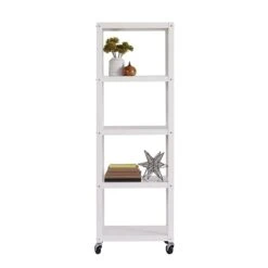 Space Solutions Ready-to-assemble 72-inch High Mobile 5-Shelf Bookcase, White 11 Space Solutions Ready-to-assemble 72-inch High Mobile 5-Shelf Bookcase, White -Popular Furniture sp123885463 s7