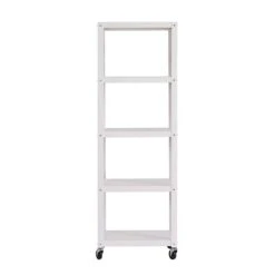 Space Solutions Ready-to-assemble 72-inch High Mobile 5-Shelf Bookcase, White 14 Space Solutions Ready-to-assemble 72-inch High Mobile 5-Shelf Bookcase, White -Popular Furniture sp123885467 s7