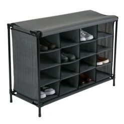 Simplify Shoe Cubby, 16 Compartment, Grey (23200-GREY) -Popular Furniture sp12403379 s7