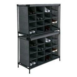 Simplify Shoe Cubby, 16 Compartment, Grey (23200-GREY) -Popular Furniture sp12403380 s7