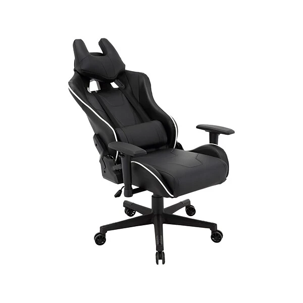 Hanover Commando Fabric Ergonomic Racing Gaming Chair, Black/White (HGC0106) 1 Hanover Commando Fabric Ergonomic Racing Gaming Chair, Black/White (HGC0106)