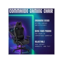 Hanover Commando Fabric Ergonomic Racing Gaming Chair, Black/White (HGC0106) 8 Hanover Commando Fabric Ergonomic Racing Gaming Chair, Black/White (HGC0106) -Popular Furniture sp126251282 s7