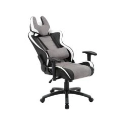 Hanover Commando Fabric Ergonomic Racing Gaming Chair, Black/Gray/White (HGC0107)