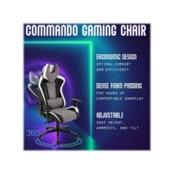 Hanover Commando Fabric Ergonomic Racing Gaming Chair, Black/Gray/White (HGC0107) 10 Hanover Commando Fabric Ergonomic Racing Gaming Chair, Black/Gray/White (HGC0107) -Popular Furniture sp126251296 s7