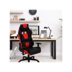 Hanover Commando Fabric Ergonomic Racing Gaming Chair, Black/Red (HGC0108) -Popular Furniture sp126251313 s7