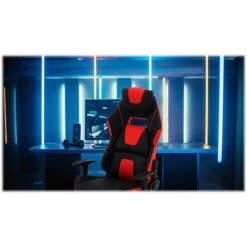 Hanover Commando Fabric Ergonomic Racing Gaming Chair, Black/Red (HGC0108) -Popular Furniture sp126251317 s7