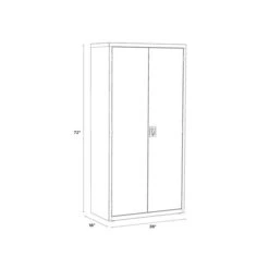 Hirsh 72" Steel Wardrobe Cabinet With 4 Shelves, Black (22632) -Popular Furniture sp126926555 s7