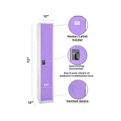 AdirOffice 72" D-1 Compartment Steel Tier Key Lock Purple/Off-White Storage Locker (629-201-PUR) -Popular Furniture sp128565983 s7