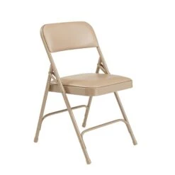 NPS 1200 Series Vinyl Padded Premium Folding Chairs, French Beige/Beige, 4 Pack (1201/4) -Popular Furniture sp130557413 s7