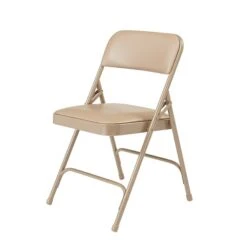NPS 1200 Series Vinyl Padded Premium Folding Chairs, French Beige/Beige, 4 Pack (1201/4) -Popular Furniture sp130557414 s7