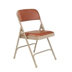 NPS 1200 Series Vinyl Padded Premium Folding Chairs, Honey Brown/Beige, 4 Pack (1203/4) -Popular Furniture sp130557426 s7