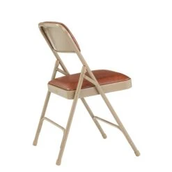 NPS 1200 Series Vinyl Padded Premium Folding Chairs, Honey Brown/Beige, 4 Pack (1203/4) -Popular Furniture sp130557428 s7