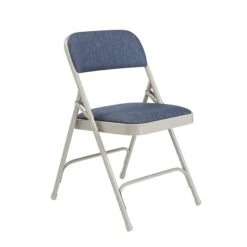 NPS 2200 Series Fabric Padded Premium Folding Chairs, Imperial Blue/Gray, 4 Pack (2205/4) -Popular Furniture sp130557469 s7