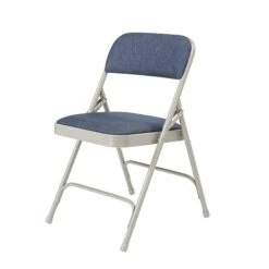 NPS 2200 Series Fabric Padded Premium Folding Chairs, Imperial Blue/Gray, 4 Pack (2205/4) -Popular Furniture sp130557470 s7