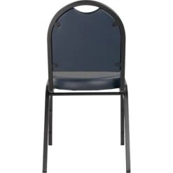 NPS 9200 Series Dome-Back Vinyl Padded Stack Chair, Midnight Blue/Black Sandtex (9204-BT) -Popular Furniture sp130557814 s7