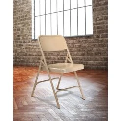 NPS 200 Series All-Steel Armless Premium Folding Chair, Beige, 4 Pack (201/4) -Popular Furniture sp130557870 s7