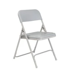 National Public Seating 800 Series Premium Lightweight Steel Frame Plastic Folding Chairs, Gray, 4 Pack (802/4)
