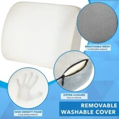 Mount-It! ErgoActive Lumbar Support Cushion With Straps, Breathable Mesh Cover, Gray (MI-1013) -Popular Furniture sp133530609 s7