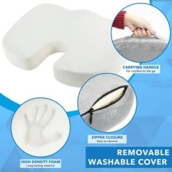 Mount-It! ErgoActive Memory Foam Seat Cushion, Gray (MI-1101) -Popular Furniture sp133530980 s7