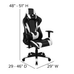 Flash Furniture X20 Ergonomic LeatherSoft Swivel Reclining Gaming Chair, Black (CH1872301BK) -Popular Furniture sp133535068 s7