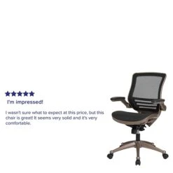 Flash Furniture Warfield Ergonomic Mesh Swivel Mid-Back Executive Office Chair, Black With Gold Frame (BL8801X) -Popular Furniture sp133535086 s7