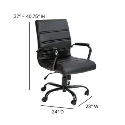 Flash Furniture Whitney Ergonomic LeatherSoft Swivel Mid-Back Executive Office Chair, Black/Black (GO2286MBKBK) 13 Flash Furniture Whitney Ergonomic LeatherSoft Swivel Mid-Back Executive Office Chair, Black/Black (GO2286MBKBK) -Popular Furniture sp133536222 s7