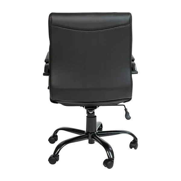 Flash Furniture Whitney Ergonomic LeatherSoft Swivel Mid-Back Executive Office Chair, Black/Black (GO2286MBKBK) 7 Flash Furniture Whitney Ergonomic LeatherSoft Swivel Mid-Back Executive Office Chair, Black/Black (GO2286MBKBK) - Image 7