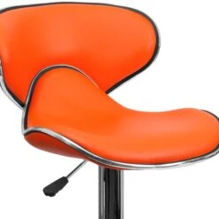 Flash Furniture Contemporary Vinyl Adjustable Height Barstool With Back, Orange (DS815ORG) -Popular Furniture sp134249497 s7