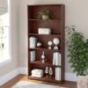 Bush Furniture Cabot 5 Shelf 66"H Bookcase, Harvest Cherry (WC31466-03)